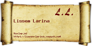 Lissem Larina névjegykártya